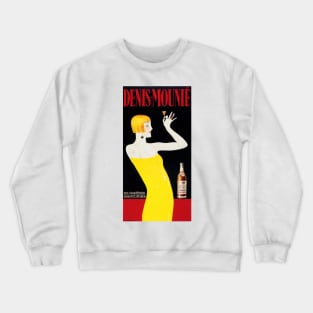 DENIS MOUNIE Vintage French Wines Alcoholic Art Deco Style Advertisement Crewneck Sweatshirt